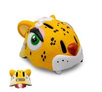 Crazy Safety Casco per Bici per Bambini | Casco per Bambini 2-7 Anni, Ideale per Bicicletta, Skateboard, Monopattino, Pattini a Rotelle | Caschetto da Bici 3D Regolabile 49-55 cm (Leopardo Giallo)