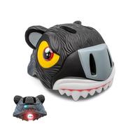 Crazy Safety Casco per Bici per Bambini | Casco per Bambini 2-7 Anni, Ideale per Bicicletta, Skateboard, Monopattino, Pattini a Rotelle | Caschetto da Bici 3D Regolabile 49-55 cm (Pantera Nera)