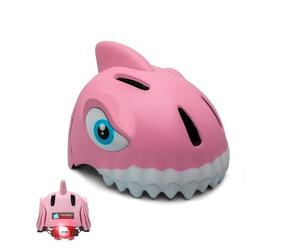 Crazy Safety Casco per Bici per Bambini | Casco per Bambini 2-7 Anni, Ideale per Bicicletta, Skateboard, Monopattino, Pattini a Rotelle | Caschetto da Bici 3D Regolabile 49-55 cm (Squalo Rosa)