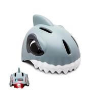 Crazy Safety Casco per Bici per Bambini | Casco per Bambini 6-7 Anni, Ideale per Bicicletta, Skateboard, Monopattino, Pattini a Rotelle | Caschetto da Bici 3D Regolabile 54-59 cm (Squalo Grigio)