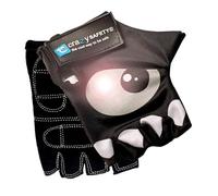 Crazy Safety Guanti bici neri bambini | Occhi riflettenti e protezione palmo imbottito | Taglia S | Ideali per ciclismo, monopattini e attività all'aperto