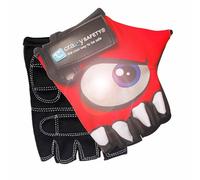 Crazy Safety Guanti bici rossi bambini | Occhi riflettenti e protezione palmo imbottito | Taglia S | Ideali per ciclismo, monopattini e attività all'aperto