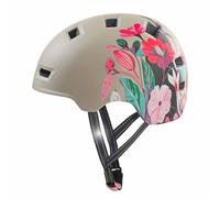 Crazy Safety Rampage Fiore Grigio | Casco per bici, skateboard, pattini e BMX | Casco da bici per uomini, donne e bambini | M (54-57cm) | Casco regolabile per skater e ciclisti