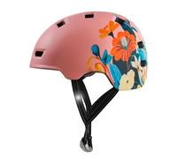 Crazy Safety Rampage Fiore Rosa | Casco per bici, skateboard, pattini e BMX | Casco da bici per uomini, donne e bambini | L (57-61cm) | Casco regolabile per skater e ciclisti