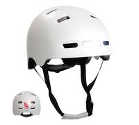 Crazy Safety Vertigo Casco da Città Bianco Opaco per Bici con Luce USB Anteriore e Posteriore | Casco da Bici, Skateboard, Pattini, BMX | Casco da Monopattino per Uomo e Donna | M 54-57 cm