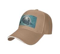 Crazy Save - Cappello classico regolabile con stampa lamantino, alla moda, unisex, Naturale, Taglia unica