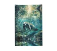 Crazy Save Manatee Vivid Color Flag 0,6 x 0,9 m per esterni bandiere striscioni con occhielli poliestere premium