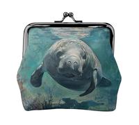 Crazy Save - Portamonete con stampa lamantino, piccolo portamonete, portamonete per donne e uomini, nero, Taglia unica, Vintage