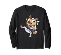 Crazy Shorin Ryu Fat Pug Dog Fa Karate Chop Gift Maglia a Manica
