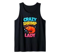 Crazy Shrimp Lady Funny Seafood Crostacei Amante Uomini Donne Canotta