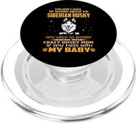 Crazy Siberian Husky Mom Funny Dog Mom Puppy Lover PopSockets PopGrip per MagSafe