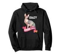 Crazy Sphynx Lady Sphinx Cat Lovers Gatto di Razza Felpa con Cappuccio