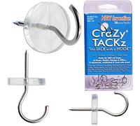 CraZy TACKz 36 puntine, 2 in 1: ganci a spinta, per appendere centinaia di articoli per interni o esterni, decorazione per casa, scuola, ufficio, fai da te, per feste o vacanze, in organizer