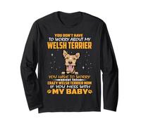 Crazy Welsh Terrier Mom Funny Dog Mom Puppy Lover Maglia a Manica
