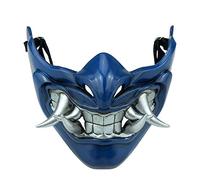 CrazyCatCos MK - Maschera da gioco in resina, colore: giada/sub-zero/kabal/saibot/scorpione/fumo, accessorio per costume di Halloween (Sub-Zero Mortal Kombat 11(2))