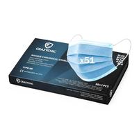 CRAZYCHIC - 51 Mascherine Chirurgiche Blu Certificate CE EN14683 Typo IIR - Mascherina Medica Norma CE BFE>99% - Maschera di Protezione Respiratoria Monouso 3 Strati - Consegna Rapida Italia