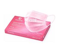 CRAZYCHIC - x102 Mascherine Chirurgiche Rosa Certificate CE EN14683 Typo IIR - Mascherina Medica Alta Filtrazione BFE>99% - Maschera di Protezione Monouso 3 Strati - Resistente agli spruzzi
