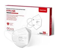 CRAZYCHIC - x20 Mascherine FFP2 Bianche Certificate CE EN149 - Maschera di Protezione Antiparticolato - Mascherina 5 Strati Alta Filtrazione BFE>99% - Ipoallergeniche - Confezionate Singolarmente