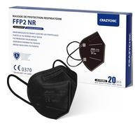 CRAZYCHIC - x20 Mascherine FFP2 Nere Certificate CE EN149 - Maschera di Protezione Antiparticolato - Mascherina 5 Strati Alta Filtrazione BFE>99% - Ipoallergeniche - Confezionate Singolarmente