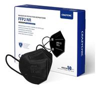 CRAZYCHIC - x50 Mascherine FFP2 Nere Certificate CE EN149 - Maschera di Protezione Antiparticolato - Mascherina 5 Strati Alta Filtrazione BFE>99% - Ipoallergeniche - Confezionate Singolarmente
