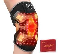CRAZYTECH Ginocchiera per terapia con luce rossa, massaggiatore per ginocchio con 4 zone di vibrazione, 660 nm e 850 nm, controller wireless, dispositivo di terapia della luce rossa vicino