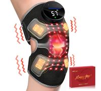 CRAZYTECH Ginocchiera per terapia con luce rossa, massaggiatore per ginocchio con 4 zone di vibrazione, 660 nm e 850 nm, controller wireless, dispositivo di terapia della luce rossa vicino