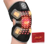 CRAZYTECH Ginocchiera per terapia con luce rossa, massaggiatore per ginocchio con 4 zone di vibrazione, 660 nm e 850 nm, controller wireless, dispositivo di terapia della luce rossa vicino