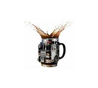 Crazyview Fire Rescue Mug - for The Bravest of Us, 3D Fire Truck Coffee Mug, Double Wall Stainless Steel Insulated Tumbler Handmade Fires Truck Mugs, Unique for Firemen, Coffee Lovers (Black)