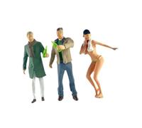 CRDARAAV 3x 1/64 Scala Diorama Figure Realistico Toy House Dipinto A Mano Modelli Persone