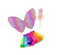 CRDARAAV Adorabile ed elegante set di costumi da fata per bambini per ogni occasione, non facile da invecchiare e sbiadire ragazze gonne ali d'angelo costume rosa