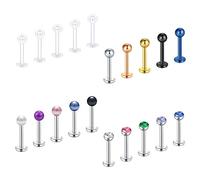 Crdifu 20pz Labbro Stud Labret Bar 16G 6/8/10mm In Acciaio Inox Plastica Medusa Tragus Helix Piercing Stud