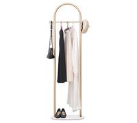 Cre Cra Stand Appendiabiti Porta Abiti Multifunzionale Attaccapanni Autoportante con Ripiano Camera da Letto Oro Appendiabiti in metallo Attaccapanni Abiti Appendiabiti da Terra(Colore: Oro)