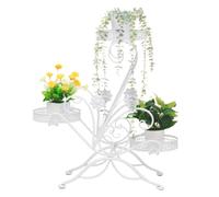 Cre Cra Supporto per Piante in Metallo,3 Livelli Supporto per Vaso,Scaffale per fiori,scaffale portavasi,stand per piante in ferro,supporto piante,Porta Piante per Interni,Esterni,Balcone,giardino