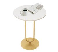 Cre Cra Tavolino Laterale in marmo,Tavolino da caffè in Metallo,Tavolo Rotondo Piccolo per Salotto Camera,Tavolino da salotto,Tavolino Basso da Caffè,tavolino laterale da divano Nero,45×45×57cm