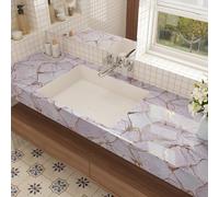 CRE8TIVE Pellicola adesiva effetto marmo, rosa, autoadesiva, impermeabile, 30 cm x 200 cm, per mobili, moderna, cucina, lucida, in vinile, per bagno, piano di lavoro, armadio