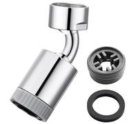 CREA Attacco per rubinetto, universale, girevole a 360°, regolatore per rubinetto con due tipi di getto, perlatore per rubinetto, cucina/bagno, cromato