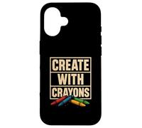 Crea con pastelli per disegnare a tema scolastico in classe Custodia per iPhone 16