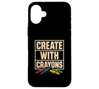 Crea con pastelli per disegnare a tema scolastico in classe Custodia per iPhone 16 Plus