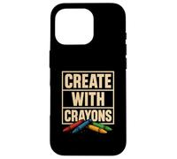 Crea con pastelli per disegnare a tema scolastico in classe Custodia per iPhone 16 Pro