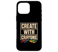Crea con pastelli per disegnare a tema scolastico in classe Custodia per iPhone 16 Pro Max