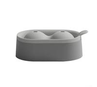 Crea grandi palline di ghiaccio con vassoio in silicone per cubetti di ghiaccio con imbuto per un facile riempimento, facile rimozione e pulizia del ghiaccio (grigio)