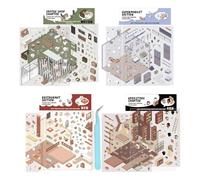 Crea la tua scena adesivi effetto 3D, decalcomanie per conto della mano - Simpatica decalcomania paesaggistica per adulti e bambini, custodie per computer portatili, libri contabili, insegnanti