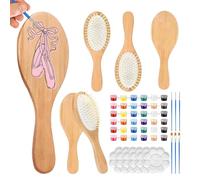 Crea la Tua Spazzola per Capelli - Set Fai da Te per Pittura su Spazzole,Kit Hobby Creativi per Decorazione di Pettini in Legno - Per Artisti Adulti Donne Principianti Arte Hobbistica Famiglie Complea
