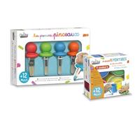 Créa Lign' Set 2 in 1 primi pennelli + i miei primi dipinti, set di attività creative per bambini da 12 mesi | Hobby creativi