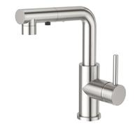 CREA Rubinetto Cucina con Doccetta a 3 Funzioni, Miscelatore Cucina con Docking Magnetico, Rubinetto Lavello Cucina Girevole a 360°, Rubinetto per Cucina o Bagno,Acciaio Inox Spazzolato