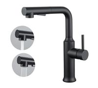 CREA Rubinetto Cucina con Doccetta Estraibile, Miscelatore Cucina con Doccetta a 2 Modalità, Rubinetto Lavello Cucina con Docking Magnetico, Miscelatore Monocomando Girevole a 360°, Nero Opaco