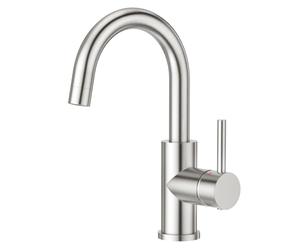 CREA Rubinetto Cucina, Rubinetto Lavello Girevole a 360°, Miscelatore Monocomando per Bagno o Piccola Cucina, Rubinetto Lavandino Bagno con Bocca Alta, Acciaio Inox