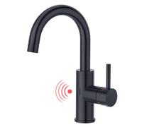 CREA Rubinetto per lavabo, con sensore a infrarossi, per bagno, ad alta pressione, monocomando, per lavabo, colore nero
