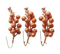 Crea splendide decorazioni natalizie con il nostro set di 3 bacche artificiali glitterate su filo regolabile tipi di decorazioni (bronzo)