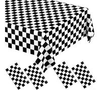 Crea un'atmosfera accogliente con 4 tovaglie a quadri bianchi e neri